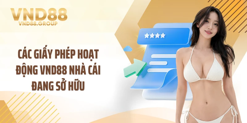 Các giấy phép hoạt động VND88 nhà cái đang sở hữu